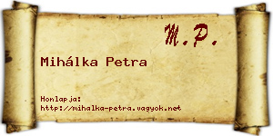 Mihálka Petra névjegykártya